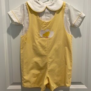 Yellow Baby Chick Appliqué Kids Matching Set